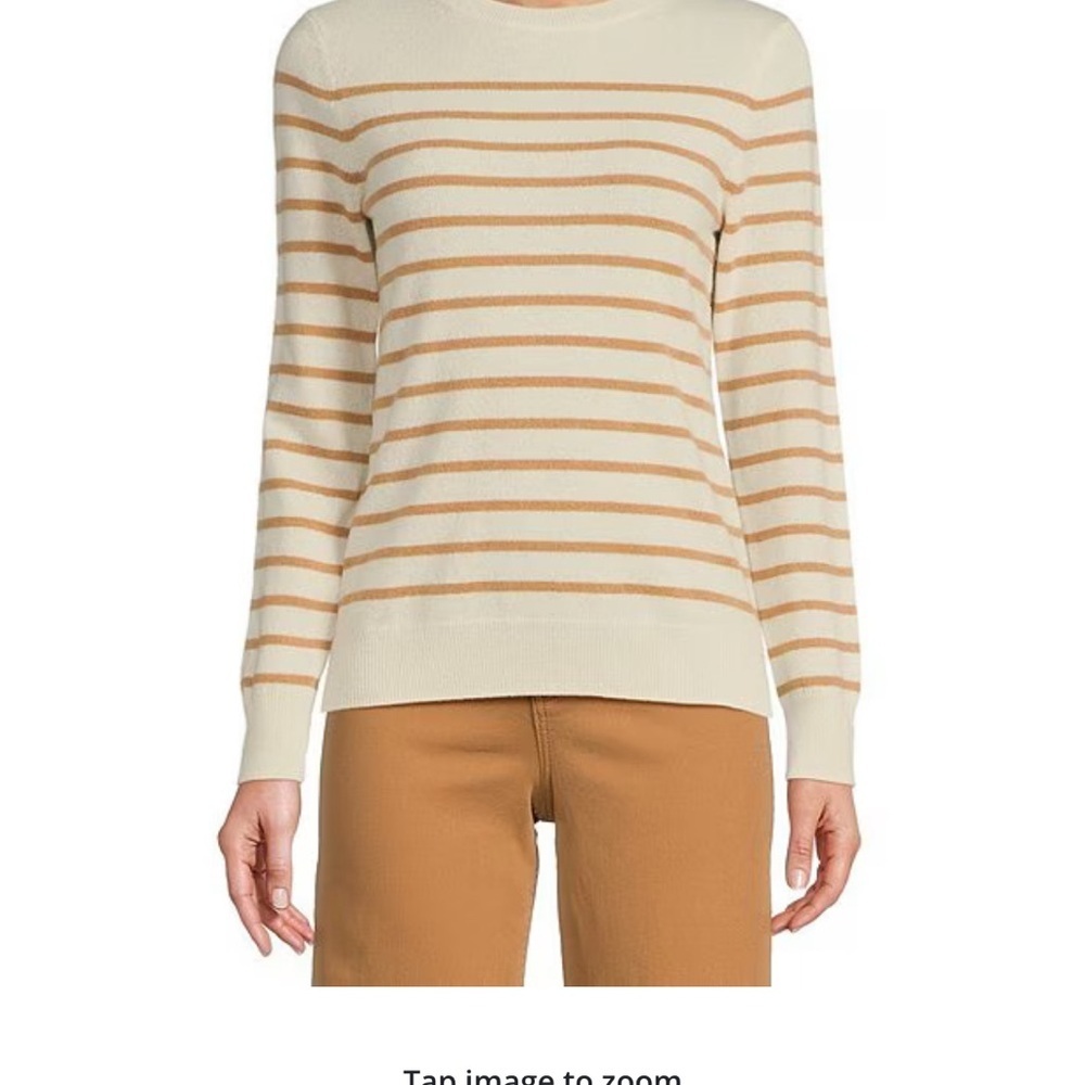 ANTONIO MELANI Women’s Cream and Pink Striped Cashmere Sweater Size XL - Picture 4 of 8